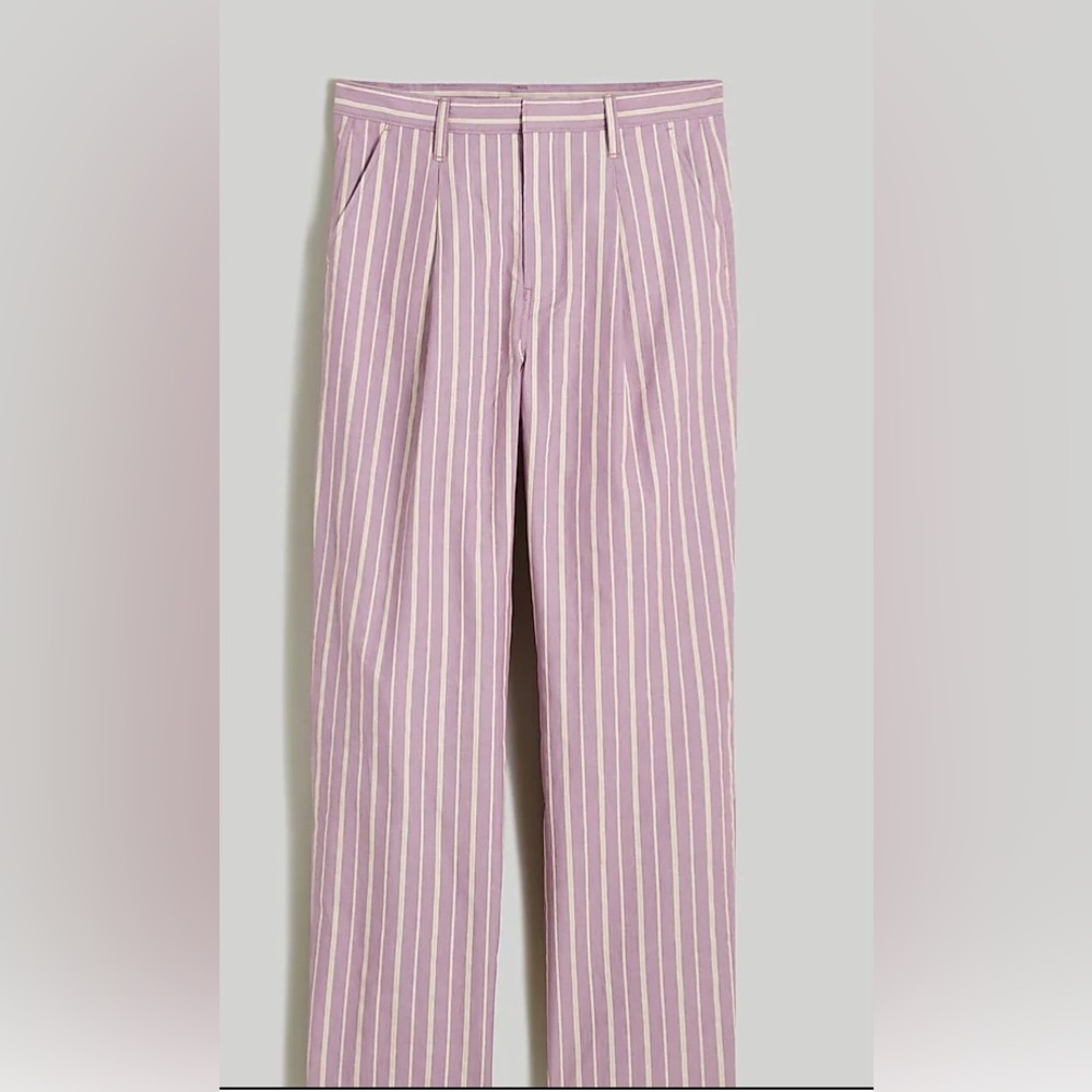 Madewell Pleated Tapered-Leg Pants in Signature Poplin Size 10